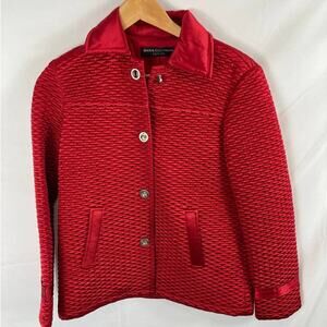 Dana Buchman Quilted Red Jacket Size 0P